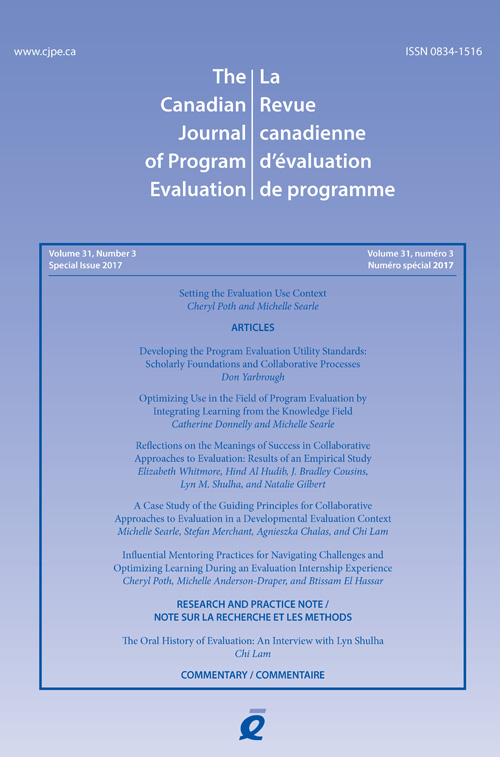 Canadian Journal Of Program Evaluation