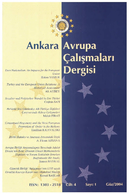 Ankara Avrupa Calismalari Dergisi-ankara Review Of European Studies